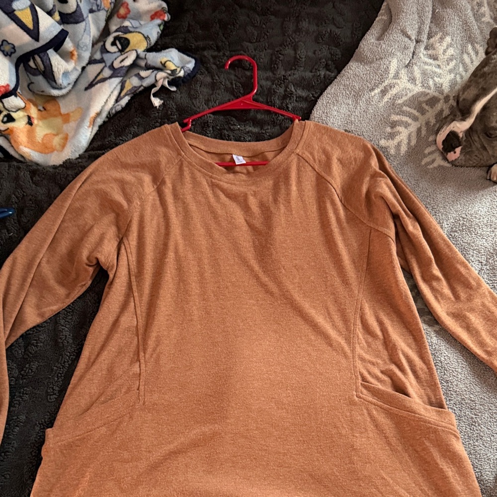 Brown Long Sleeve Top